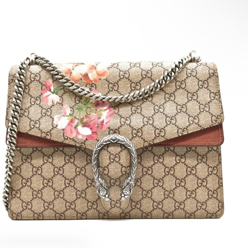 Gucci GG Supreme Canvas Blooms Dry Roses Dionysus Medium Shoulder Bag